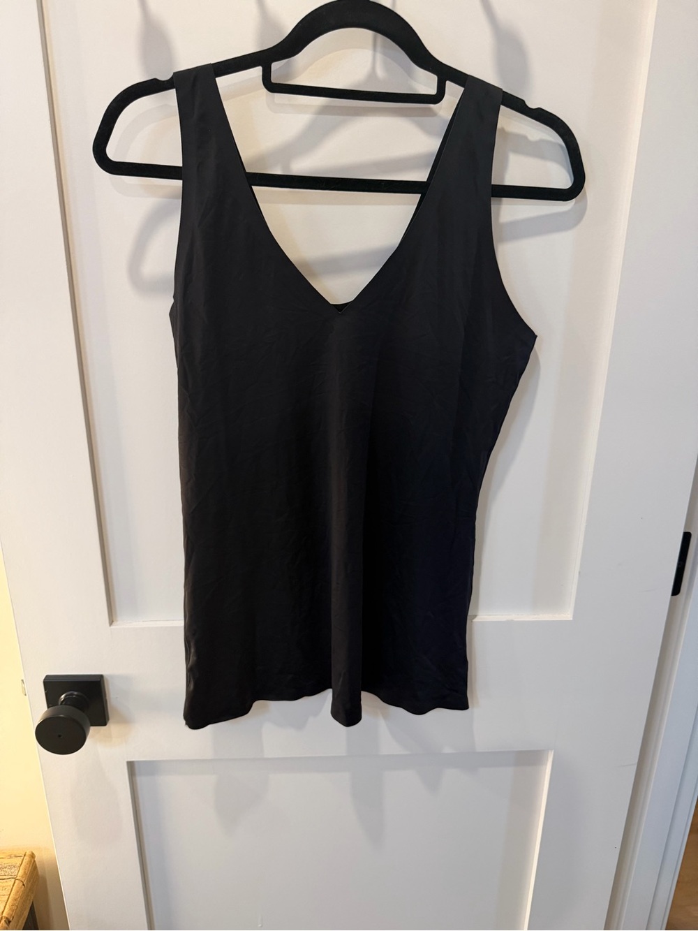 Black V-Neck Women's Tank Top